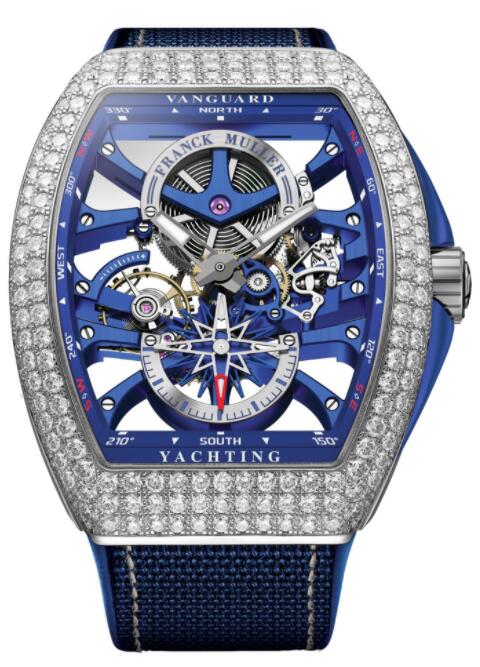 Franck Muller Vanguard Yachting Anchor Skeleton V 45 S6 SQT YACHT BL WG Replica Watch